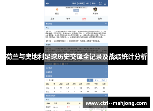 荷兰与奥地利足球历史交锋全记录及战绩统计分析 荷兰与奥地利足球历史交锋全记录及战绩统计分析